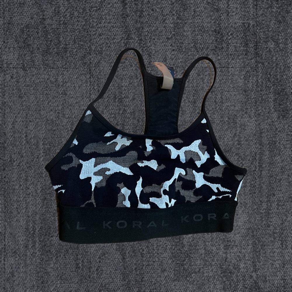 Koral Black and Gray Sports Bra